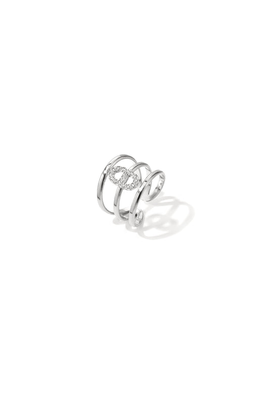 3-tiered ring with an elliptical set