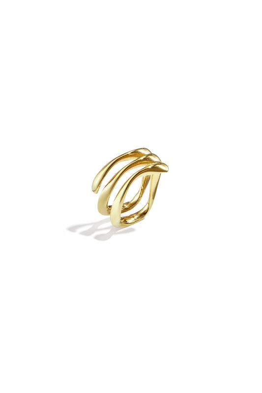 3-layer ring with wavy effect