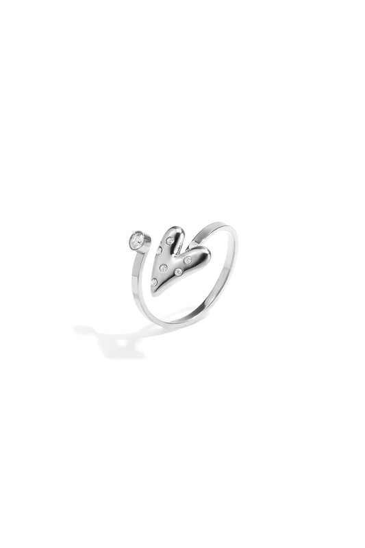 14K Gold Plated Stainless Steel Minimalist Rings Heart Casual Simple Series Women's jewelry