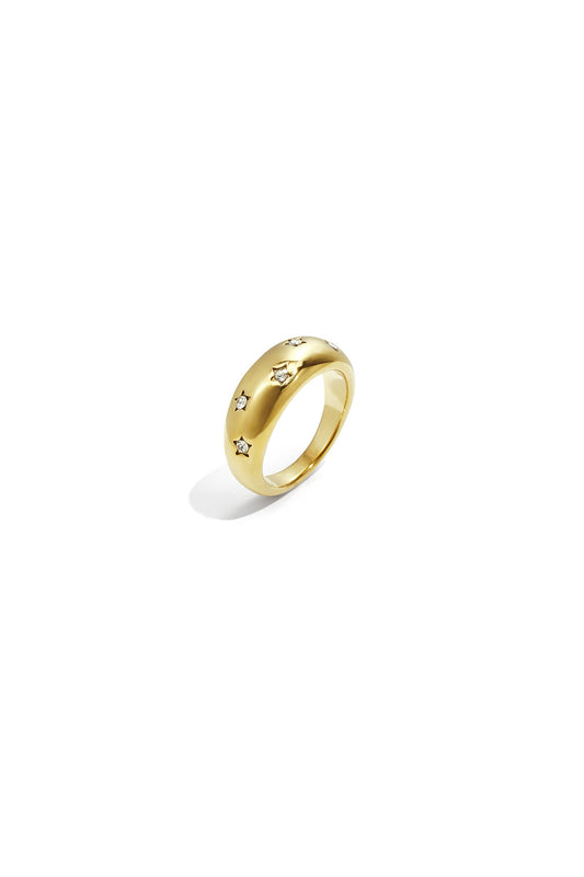 Chunky ring with star stones