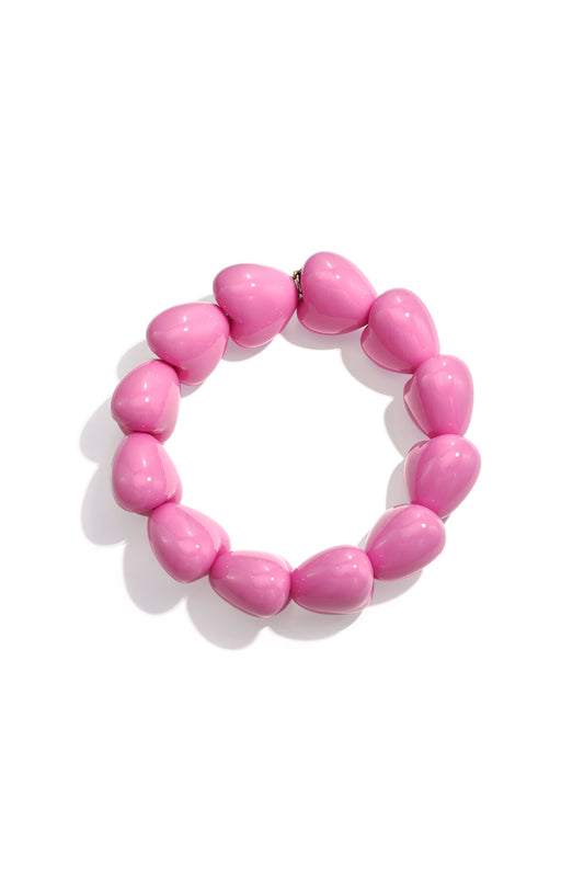 Bracelet with chunky heart beads