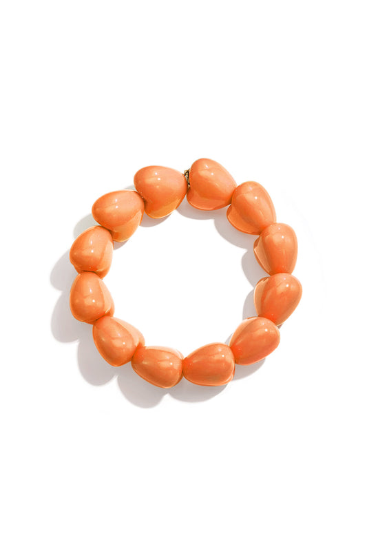 Bracelet with chunky heart beads