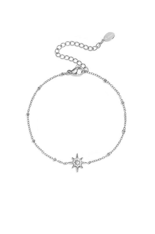 Bracelet with beads and shooting star with stone