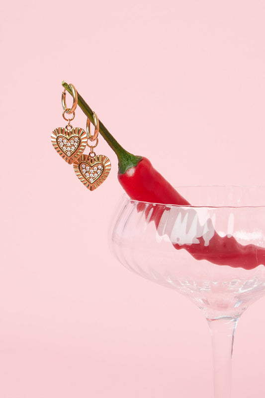 Earrings with radiant hearts