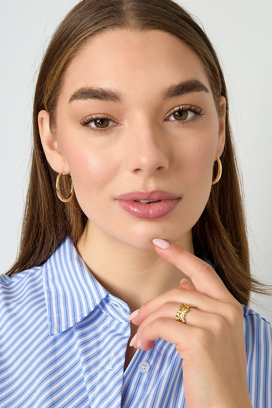 Stainless Steel Hoop Earrings circle Casual Daily Simple Series Women's jewelry