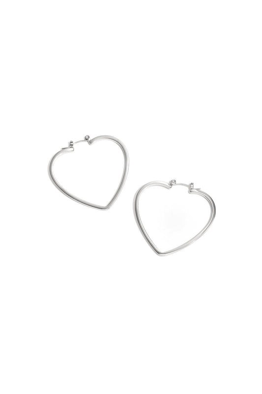 Minimalist heart hoop earrings